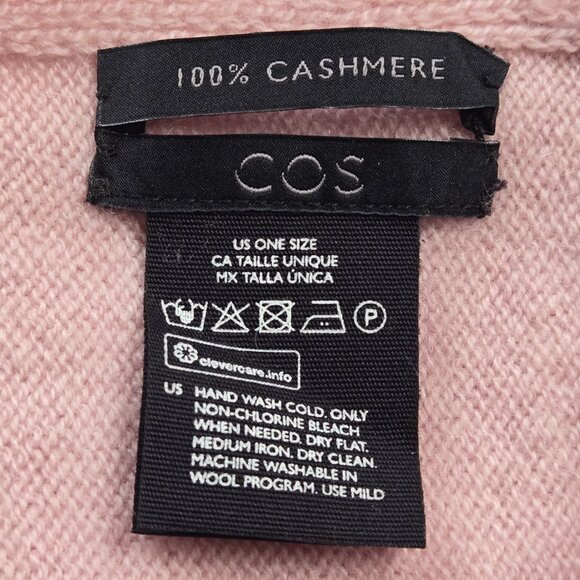 COS Cashmere Scarf Pink Knit Oblong - Picture 3 of 9